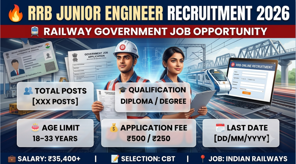 RRB Junior Engineer Online Form 2026