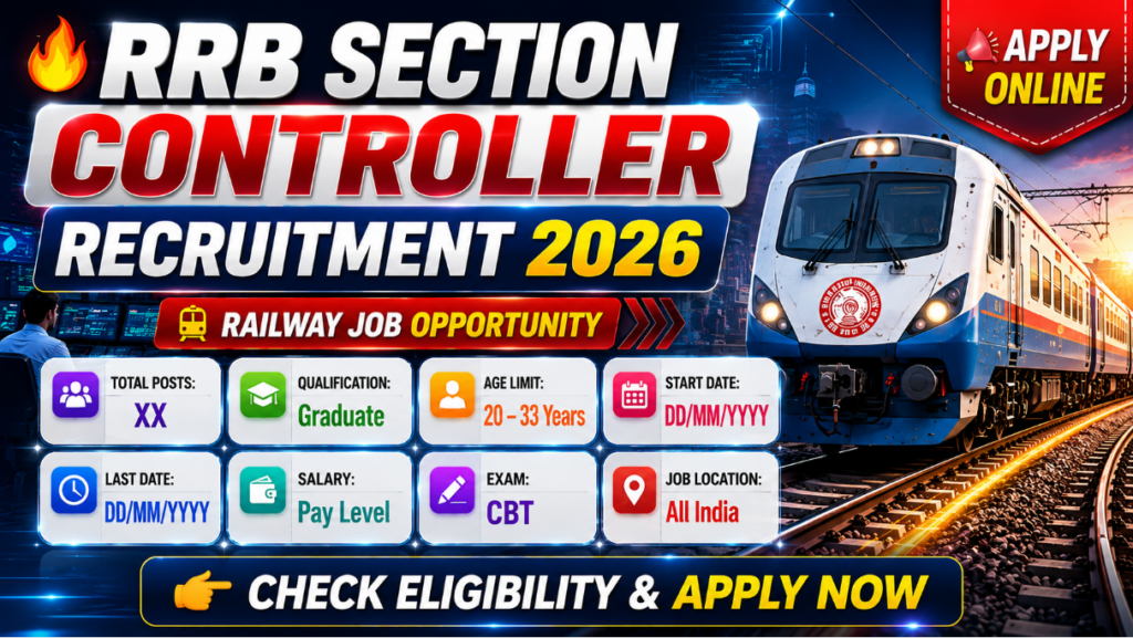 RRB Section Controller Apply Online Form 2026