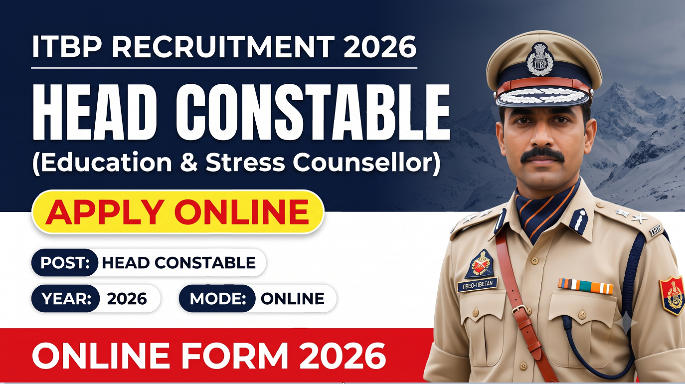 ITBP Head Constable (Education & Stress Counsellor) Apply Online Form 2026