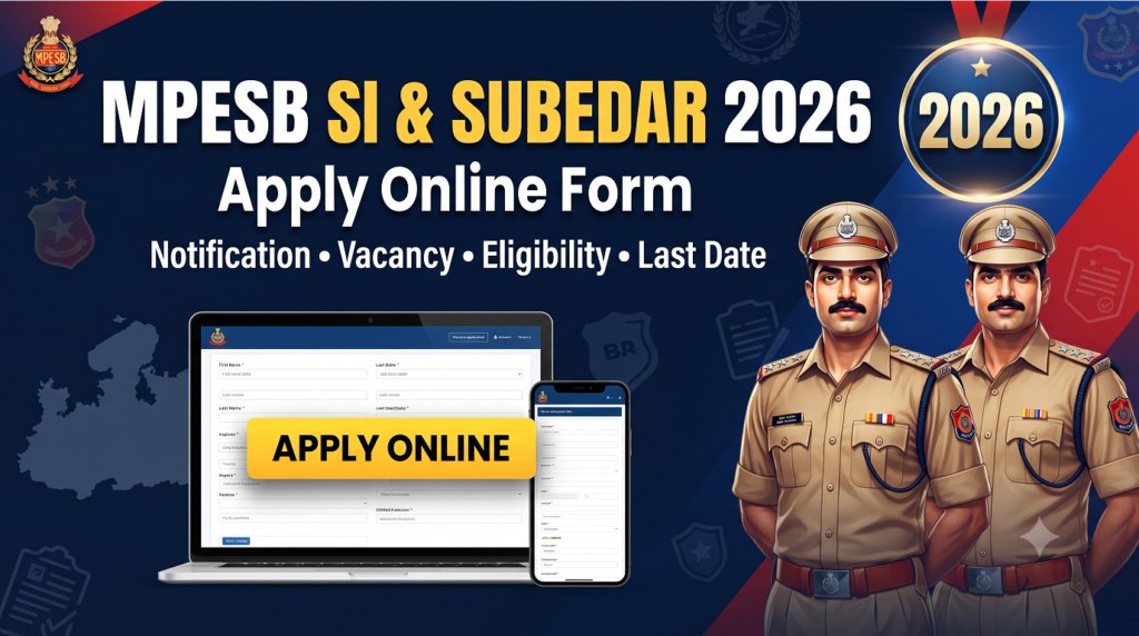 MP Police SI & Subedar Apply Online Form 2026